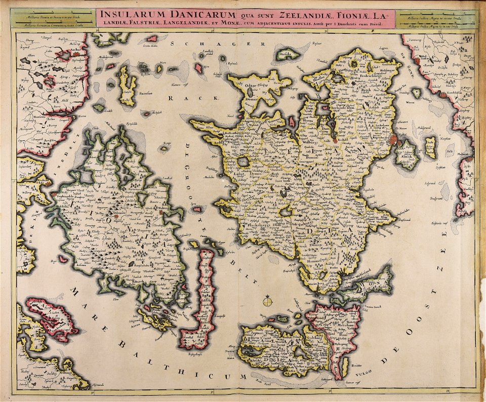 Insularum Danicarum qua sunt Zeelandiae, Fioniae, Lalandiae, Falstriae, Langelandiae et Monae... - CBT 5872253