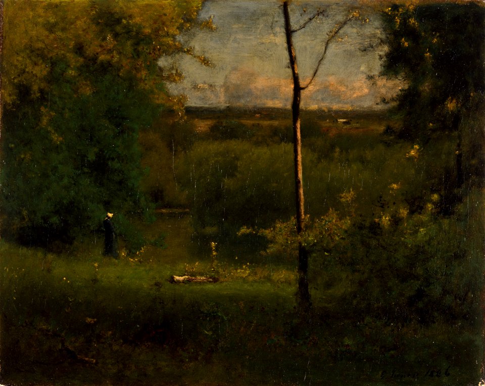 George Inness - Looking over the River (1886)