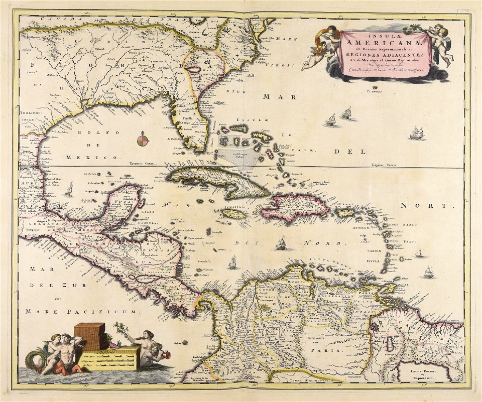 Insulae Americanae in Oceano septentrionali ac regiones adiacentes a C. de... - CBT 6625539