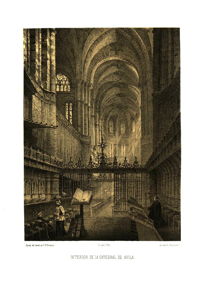 Interior de la Catedral de Ávila (1865) - Parcerisa, F. J. (1803-1875)