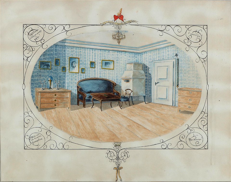 Interieur in blau 19 Jh