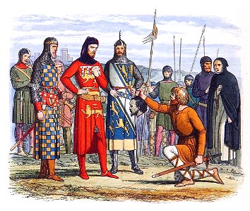 Inspection of Gaveston's head by the earls of Lancaster, Hereford, and Arundel (adjusted)