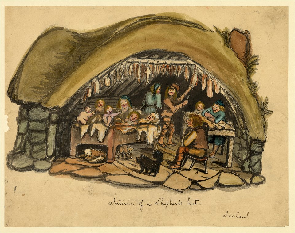 Interior of a shepherd's hut Iceland LCCN2004662109