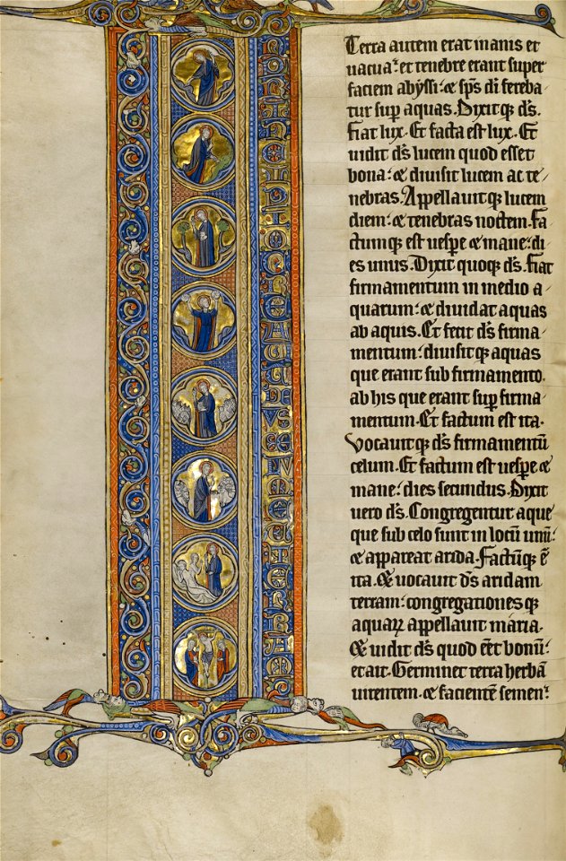 Initial I- Scenes of the Creation of the World and the Crucifixion - Google Art Project