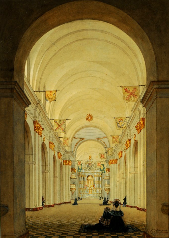 Interior De La Catedral De Buenos Aires - Charles Henri Pellegrini ...