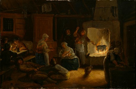 Inside a Peasant's Cottage in Småland (Pehr Hörberg) - Nationalmuseum - 18155