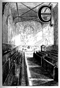 Inside a church - Tom Brown's School Days (1869). Free illustration for personal and commercial use.