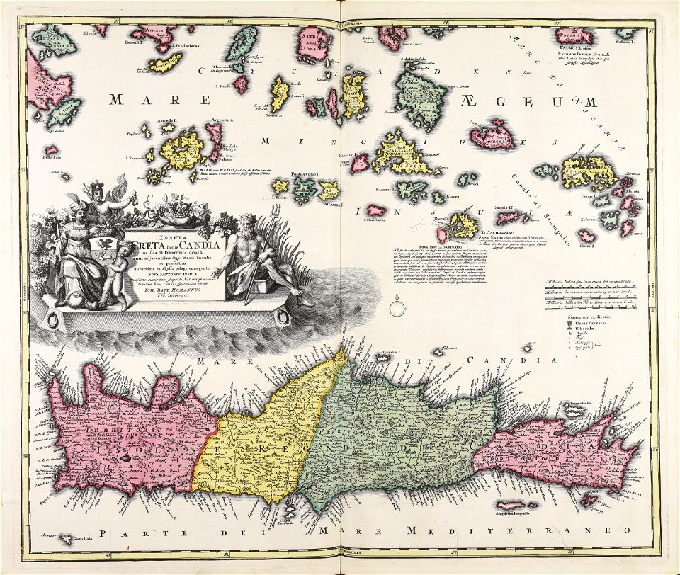 Insula Creta hodie Candia in sua IV territoria divisa cum adjacentibus... - CBT 5883908