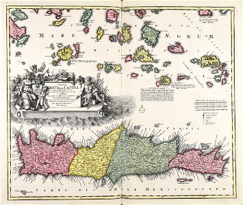 Insula Creta hodie Candia in sua IV territoria divisa cum adjacentibus... - CBT 5883908