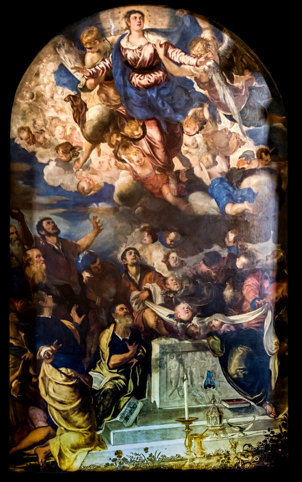 Interior of Chiesa dei Gesuiti (Venice) - left Transept - Santa Maria Assunta by Tintoretto