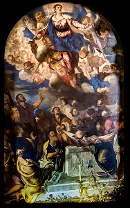 Interior of Chiesa dei Gesuiti (Venice) - left Transept - Santa Maria Assunta by Tintoretto