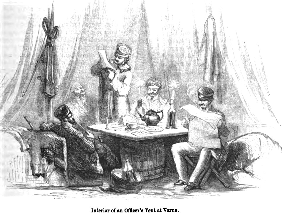 Interior of an Officer's Tent at Varna. George Dodd. Pictorial history of the Russian war 1854-5-6