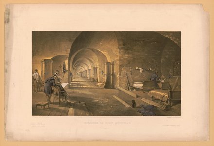 Interior of Fort Nicholas - W. Simpson del. ; E. Walker lith. ; Day & Son, Lithrs. to the Queen. LCCN2002713034