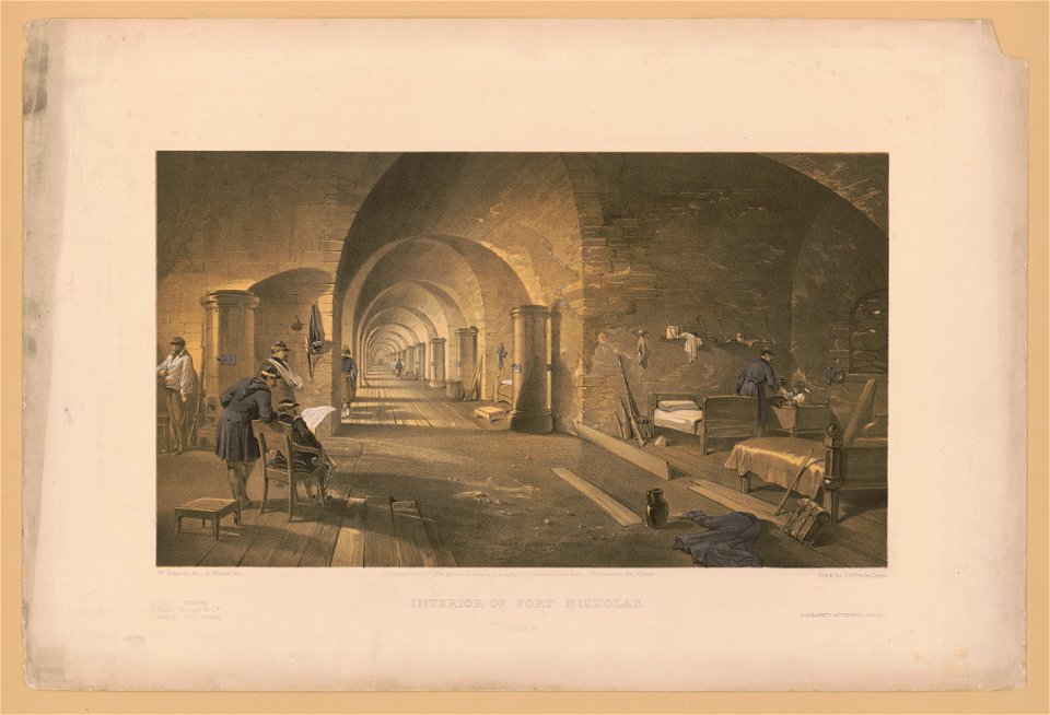 Interior of Fort Nicholas - W. Simpson del. ; E. Walker lith. ; Day & Son, Lithrs. to the Queen. LCCN2002713034