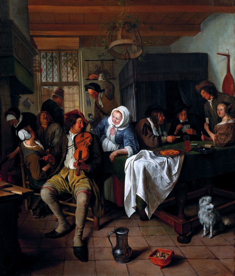 Interior of a Tavern with Card Players and a Violin Player, by Jan Steen