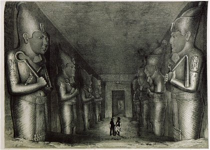 Interior of south temple Ebsamboul Nubia - Allan John H - 1843. Free illustration for personal and commercial use.