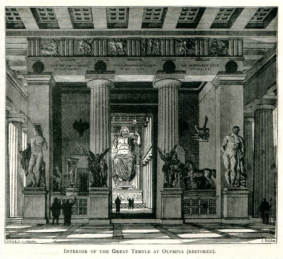 Interior of the Great Temple at Olympia (restored) - Mahaffy John Pentland - 1890