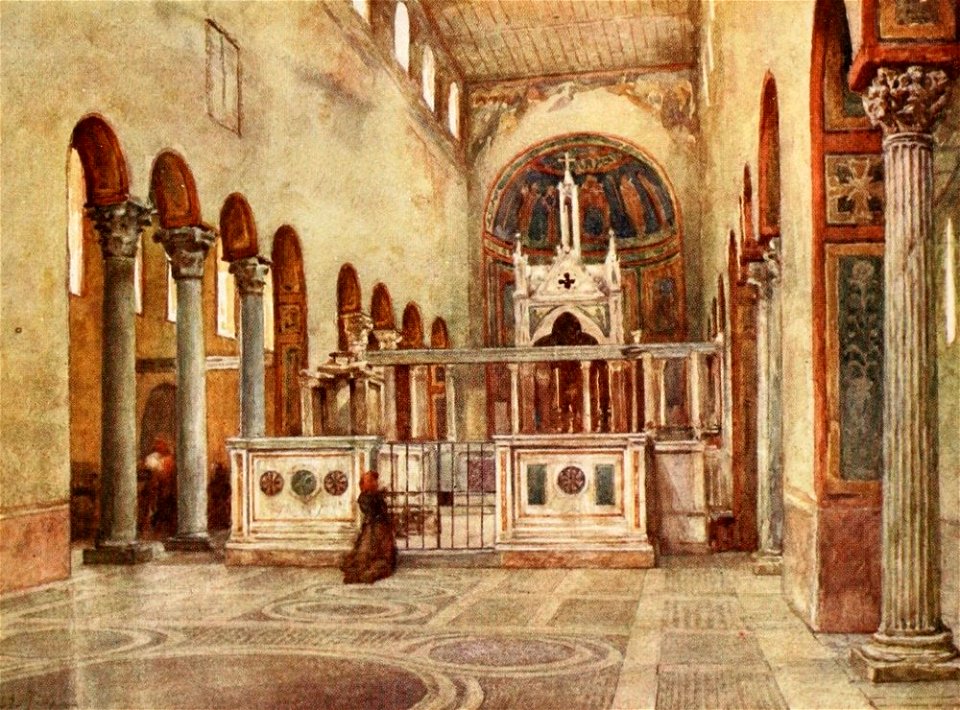 Interior of Santa Maria in Cosmedin by Alberto Pisa (1905)
