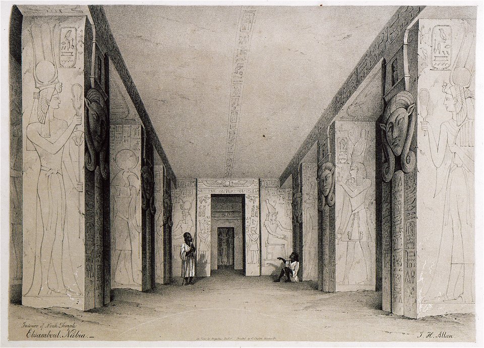 Interior of north temple Ebsamboul Nubia - Allan John H - 1843