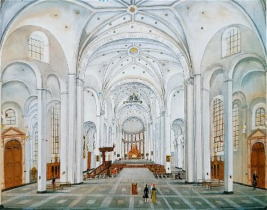 Interieur OLV-kerk, Maastricht (Ph v Gulpen, ca 1860)