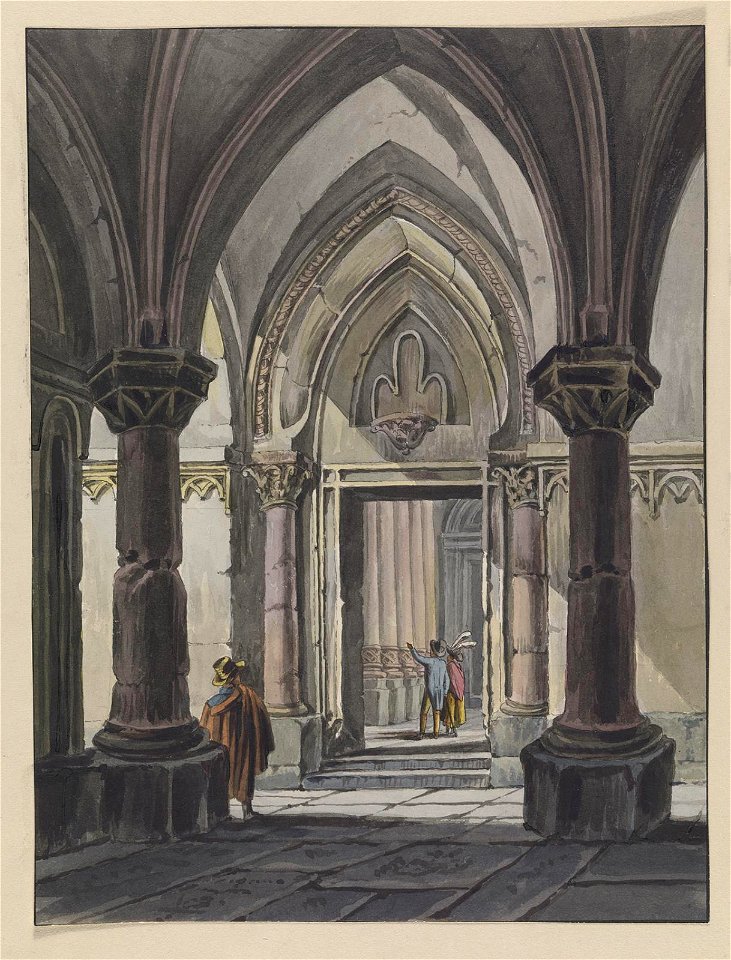 Interieur van een kerk Verso kwart van prent naar Saenredam, objectnr 1605