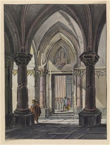 Interieur van een kerk Verso kwart van prent naar Saenredam, objectnr 1605