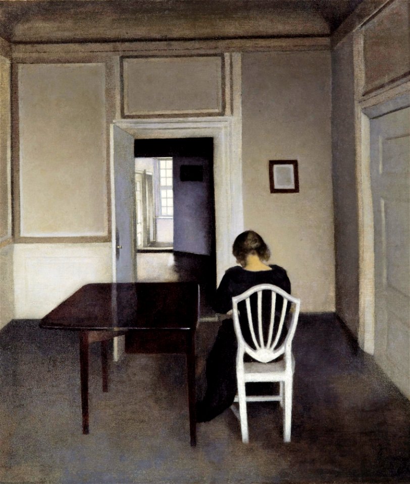 Interior with Ida in a White Chair by Vilhelm Hammershøi