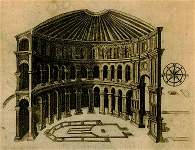 Interior of the Church of the Holy Sepulchre in Jerusalem - Sandys George - 1615. Free illustration for personal and commercial use.