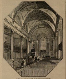 Interior of the Church of St. Olave, before the Late Fire - ILN 1843