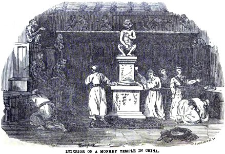 Interior of a Monkey Temple in China (May 1852, p.48, IX) - Copy