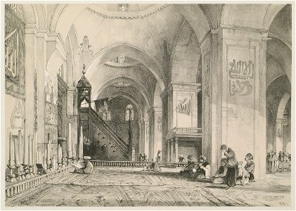 Interior of the mosque, Brussa - Lewis John F - 1838