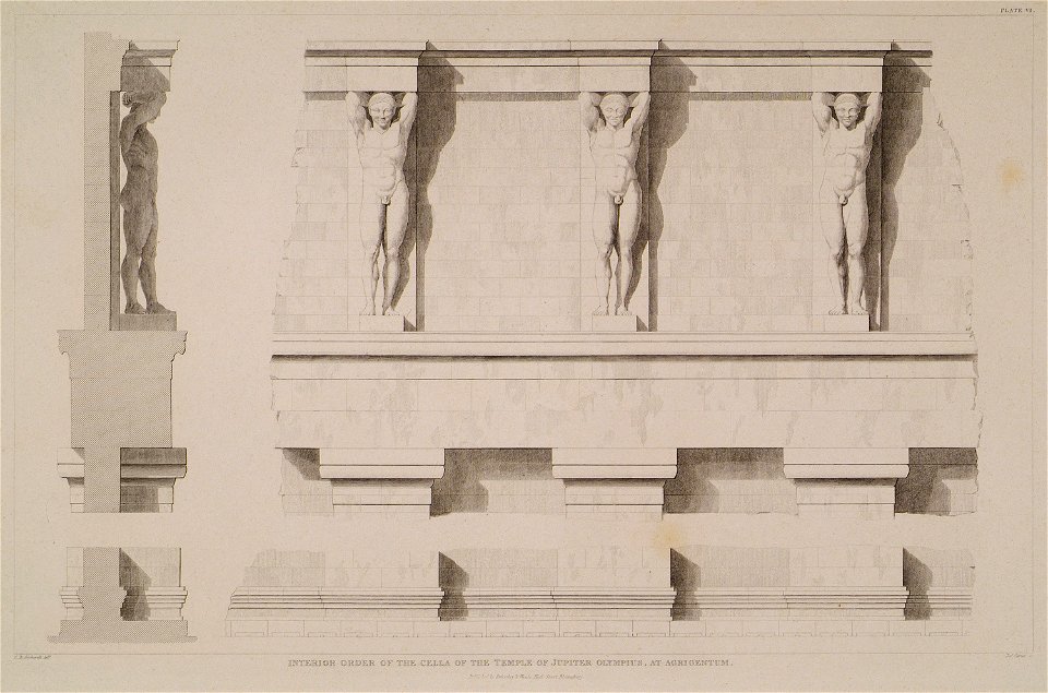 Interior order of the Cella of the Temple of Jupiter Olympius at Agrigentum - Cockerell Charles Robert Kinnard William Donaldsonthomas Leverton Jenkins William Railton William - 1830