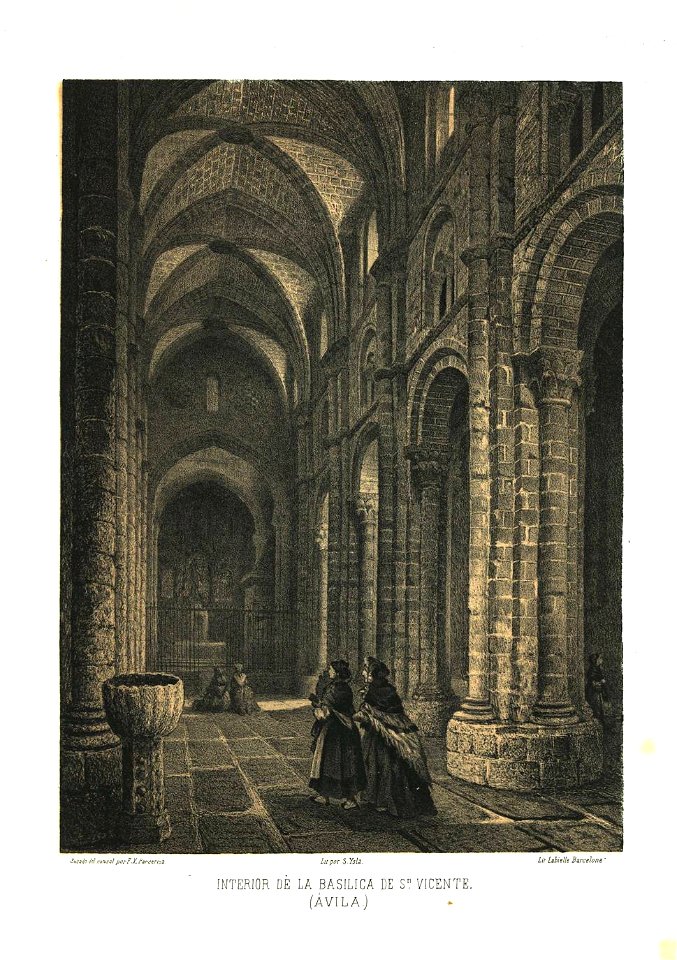 Interior de la Basílica de Sn. Vicente (Ávila) (1865) - Parcerisa, F. J. (1803-1875)