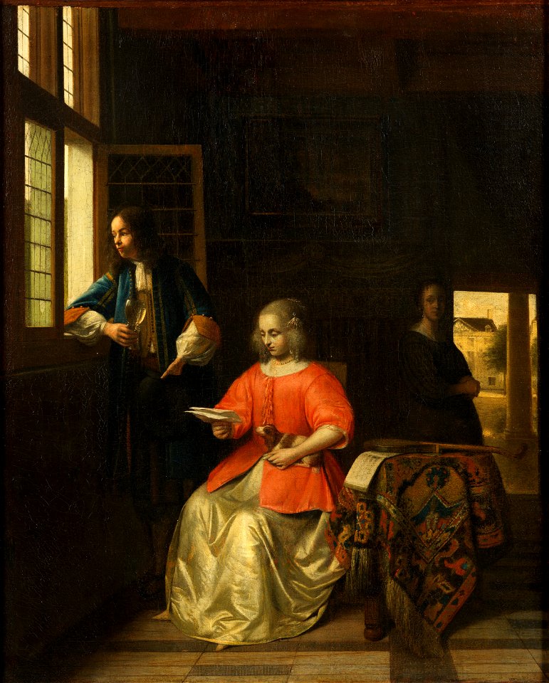 Interior with a Young Lady Reading a Letter (Pieter de Hooch) - Nationalmuseum - 17474