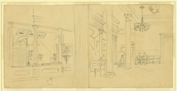 Interior of hotel lobby LCCN2004661160