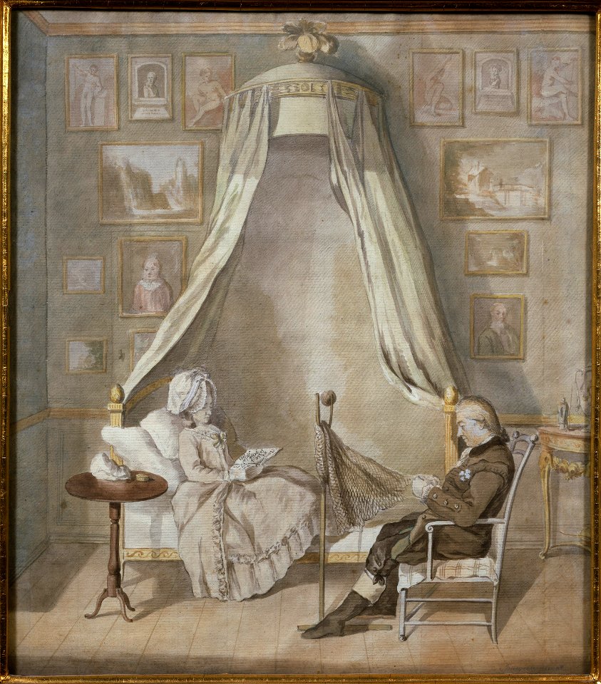 Interior with Count Claes Ekeblad and his Wife Brita, née Horn (Lorentz Svensson Sparrgren) - Nationalmuseum - 25371