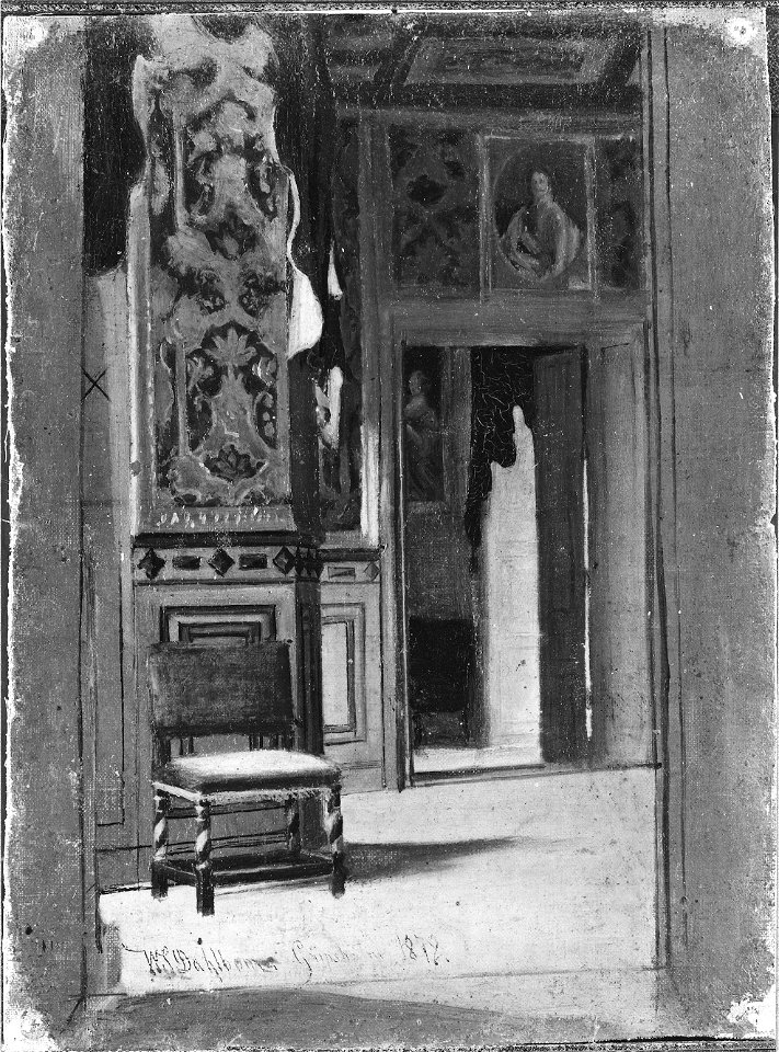 Interiör från Gripsholm (Wilhelm Stefan Dahlbom) - Nationalmuseum - 40046