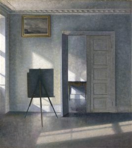 Interiør med kunstnerens staffeli, Bredgade 25