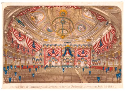 Interior view of Tammany Hall, decorated for the National Convention July 4th 1868 LCCN2003680801