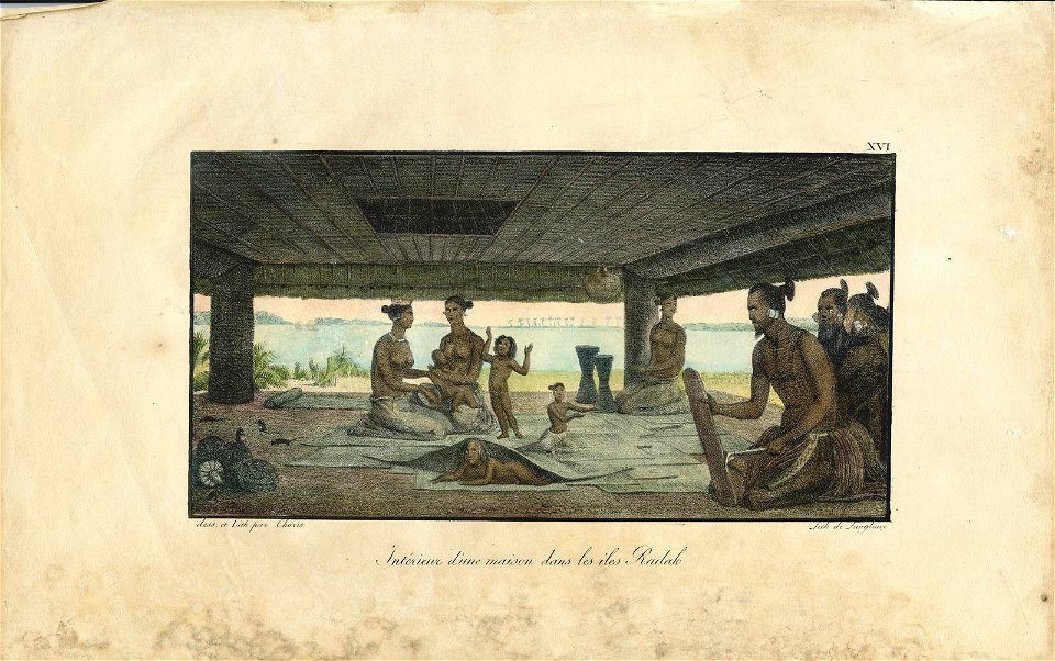 Interieux d'une maison dans les iles Radak (Interior of a house in the Radak Islands) (BM Oc2006,Prt.229)