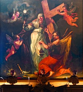 Interior of Santi Giovanni e Paolo (Venice) - Francesco Fontebasso, Allegory of Faith (v.1750)