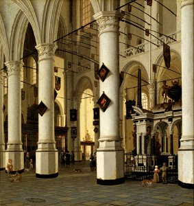 Interior of Nieuwe Kerk, Delft (Hendrick Cornelisz van Vliet) - Nationalmuseum - 17686. Free illustration for personal and commercial use.