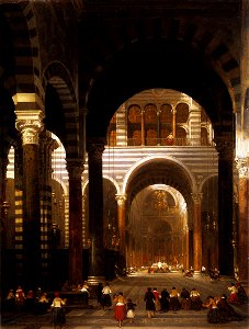 Interior of the Cathedral, Pisa) by David Roberts, RA. Free illustration for personal and commercial use.