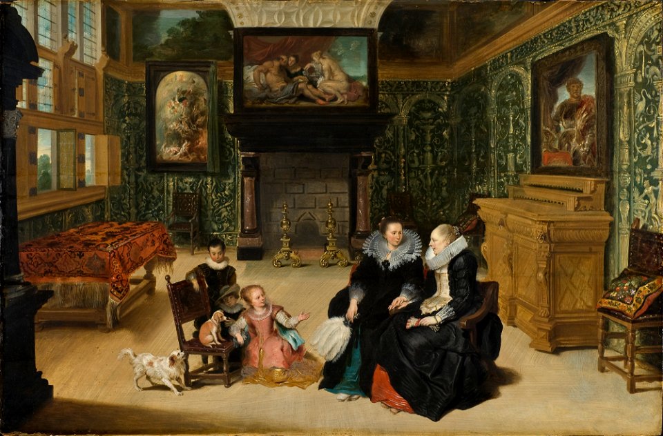Interior, called Rubens' salon (Frans Francken II) - Nationalmuseum - 17410