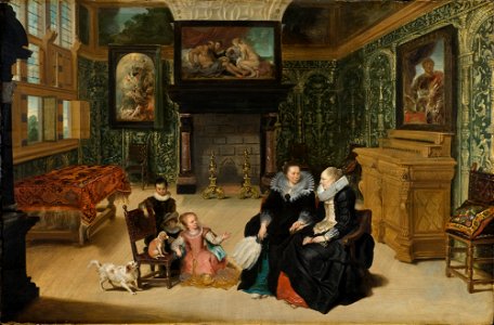 Interior, called Rubens' salon (Frans Francken II) - Nationalmuseum - 17410