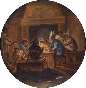 Interieur mit Affengesellschaft