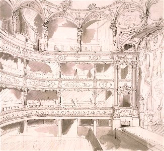 Interior of St. James Theatre, London (sketch) by John Gregory Crace