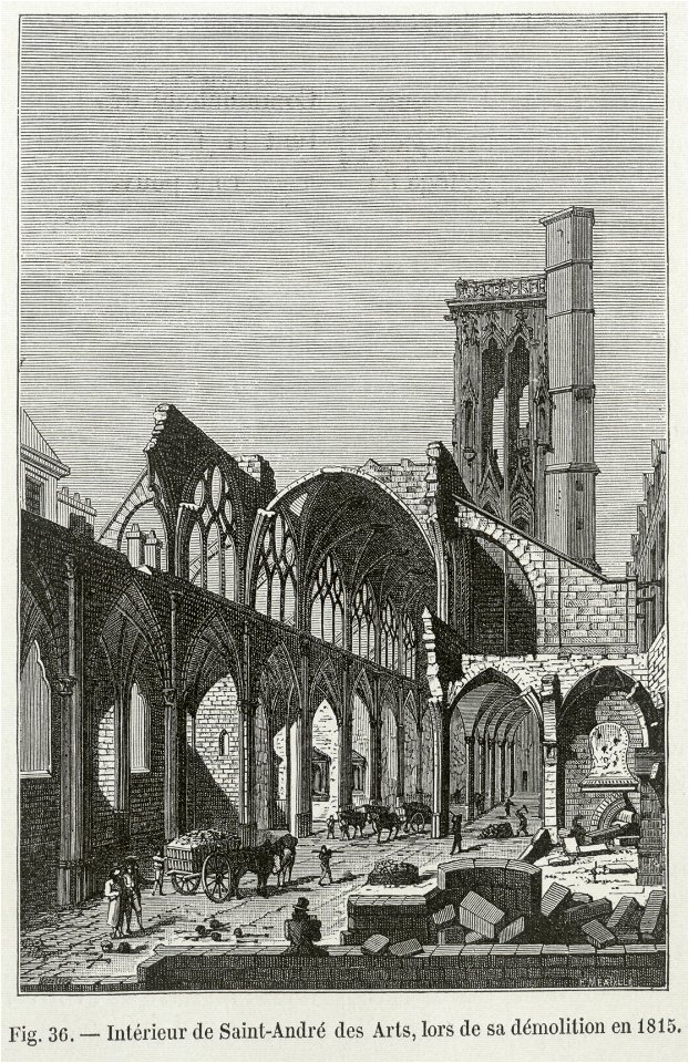 Intérieur de Saint-André des Arts, lors de sa démolition en 1815