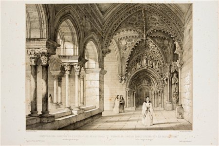 Interior of the chorus of the Monastery of Santa María de las Huelgas Burgos 1854 Villaamil
