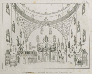 Intérieur de la mosquée de Bajazet à Andrinople - Sayger C - 1834